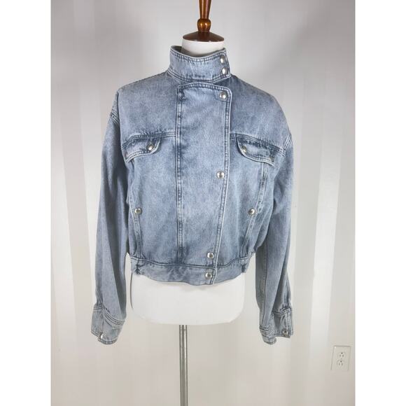 IRO PARIS Palooza Acid Wash Snap Up Denim Jacket - Picture 1 of 14